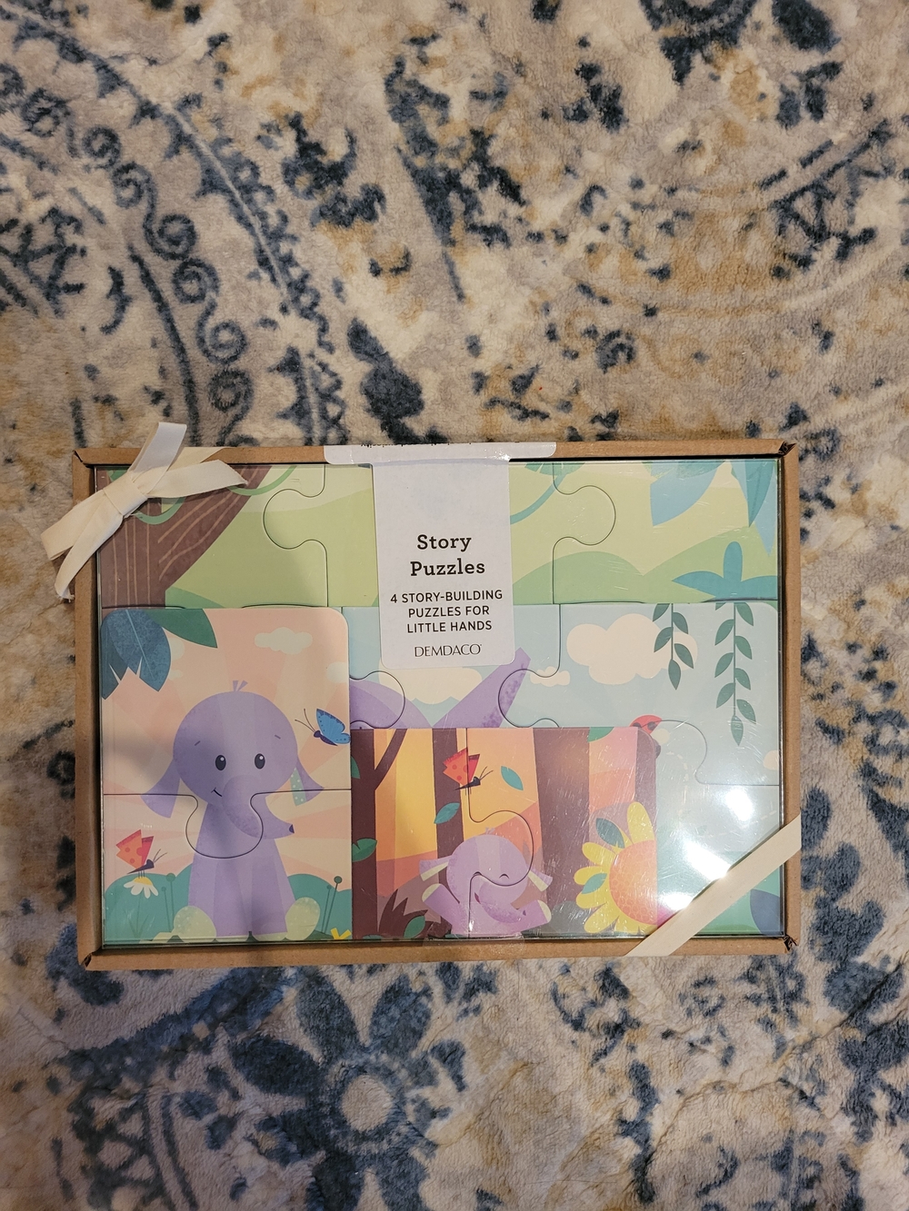 NWT Purple Elephant Story Puzzle Set